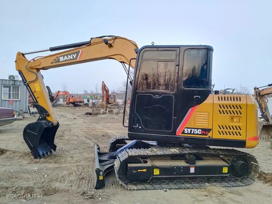 7 tonnellate usate Sany SY75C Escavatore idraulico con 0,12 ~ 0,32 m3 di capacità di secchio