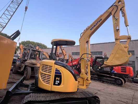 Miniescavatore Usato Komatsu PC35MR Escavatore a striscia di seconda mano Escavatore Macchine da costruzione